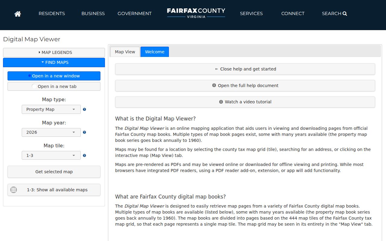 West Springfield neighbors Fairfax Digital Map Viewer parcel and block map